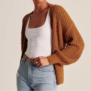 ABERCROMBIE Cozy Rust Knit Cardigan Sweater